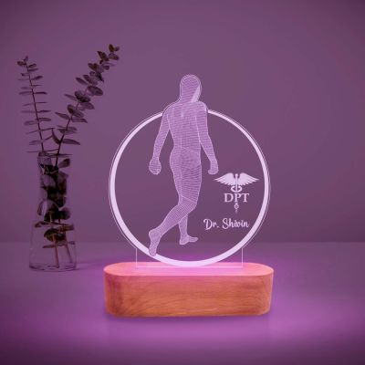 Personalized Physiotherapy Doctor Night Lamp with 7 Color Changing Light